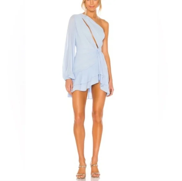 Michael Costello x REVOLVE-'Sunny' Mini Dress in Blue-Size Small - Picture 1 of 17